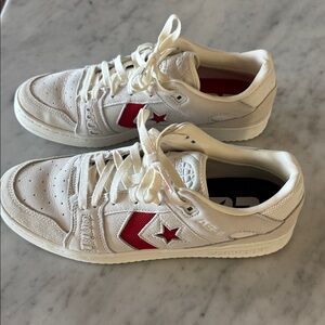 Converse AS-1 White Sneakers with Red and Blue Accents